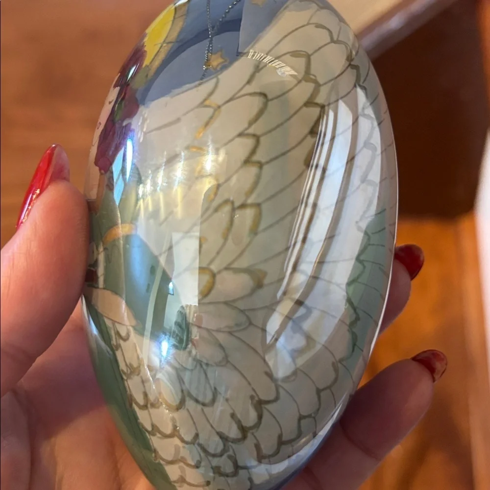 Li Bien hand painted mouth blown Angel Ornament 5” unique keepsake Chinese ART